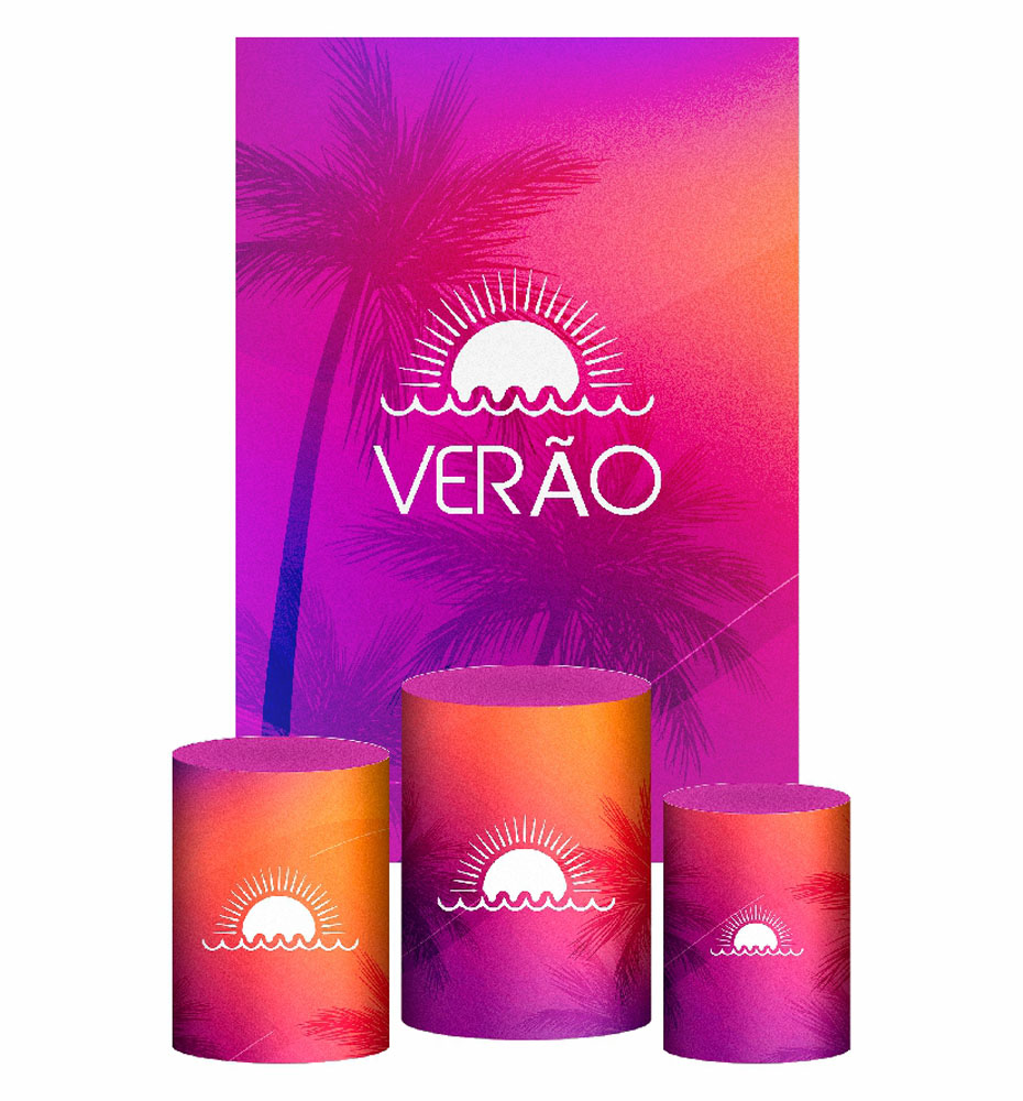 Kit Casado Tardezinha Trio Capa Cilindro Retangular Tecido