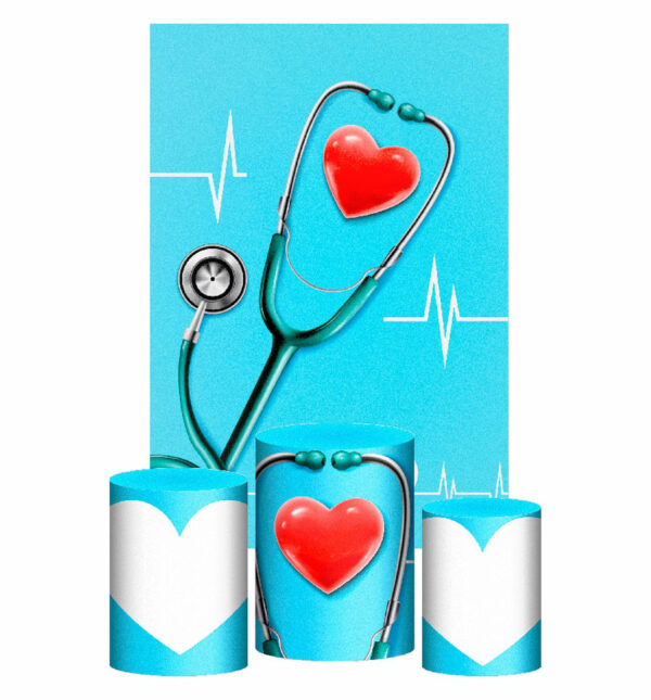 Kit Casado Medicina Trio Capa Cilindro Retangular Tecido