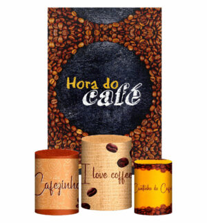 Kit Casado Café Trio Capa Cilindro Retangular Tecido