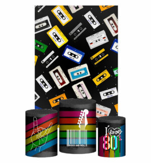 Kit Casado Anos 80 Trio Capa Cilindro Retangular Tecido