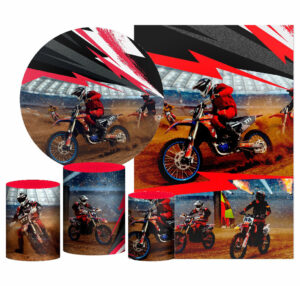 Kit Casado Motocross Painel Redondo Trio Capas Cilindro Retangular Vertical Em Tecido