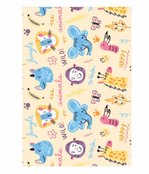 Painel de Festa Retangular 3D Zoo Baby Casadinho 1,50m x 2,20