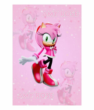 Painel de Festa Retangular 3D AMY Rose Sonic Casadinho 1,50m x 2,20