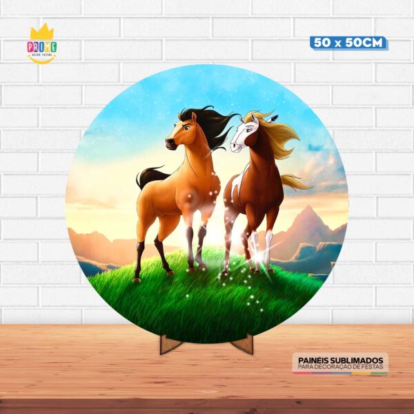 Painel Redondo 3D Spirit Tecido 50cm X 50cm Com Suporte MDF