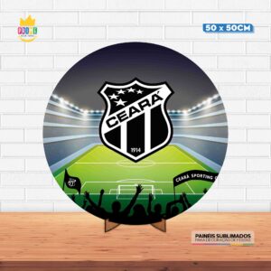 Painel Redondo 3D Ceara Tecido 50cm X 50cm Com Suporte MDF