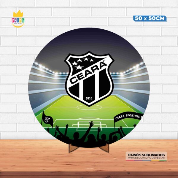 Painel Redondo 3D Ceara Tecido 50cm X 50cm Com Suporte MDF