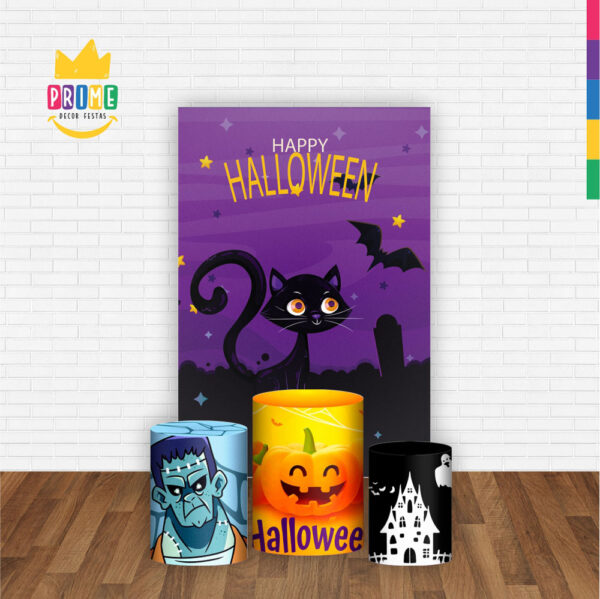 Kit Casado Halloween Trio Capa Cilindro Retangular Tecido - Image 2