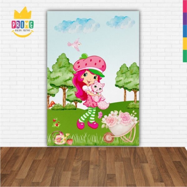 Painel de Festa Retangular 3D Moranguinho Casadinho 1,50m x 2,20 - Image 2