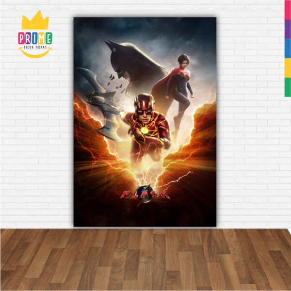Painel de Festa Retangular 3D The Flash Casadinho 1,50m x 2,20 - Image 2