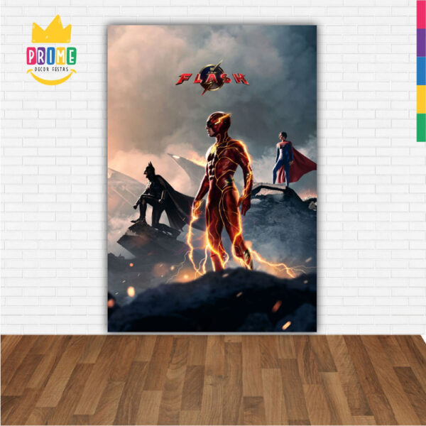 Painel de Festa Retangular 3D The Flash Casadinho 1,50m x 2,20 - Image 2