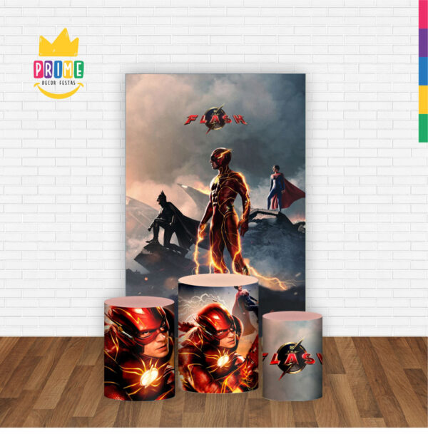 Kit Casado  The Flash Trio Capa Cilindro Retangular Tecido - Image 2