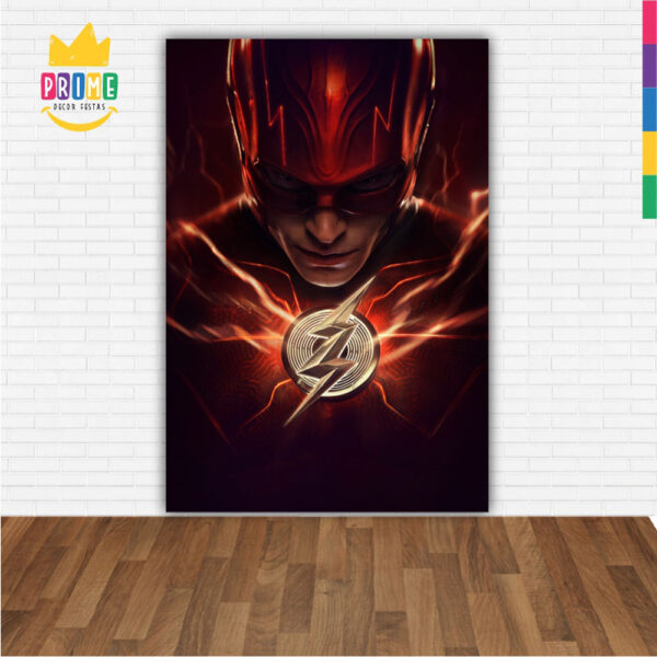 Painel de Festa Retangular 3D The Flash Casadinho 1,50m x 2,20 - Image 2