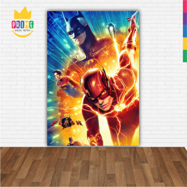 Painel de Festa Retangular 3D The Flash Casadinho 1,50m x 2,20 - Image 2