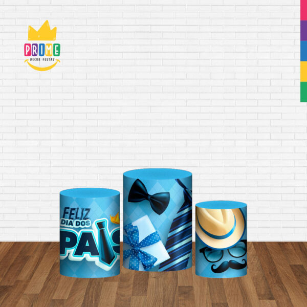 Trio Capa Cilindro Dia dos Pais 3D Em Tecido Com Elástico - Image 2