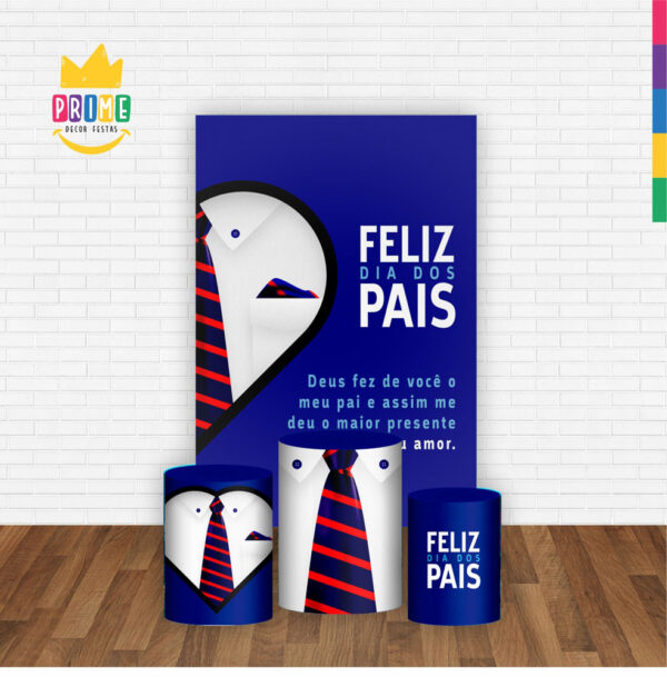 Kit Casado Dia dos Pais Trio Capa Cilindro Retangular Tecido - Image 2