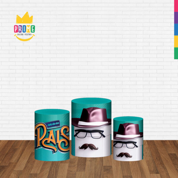 Trio Capa Cilindro Dia dos Pais 3D Em Tecido Com Elástico - Image 2
