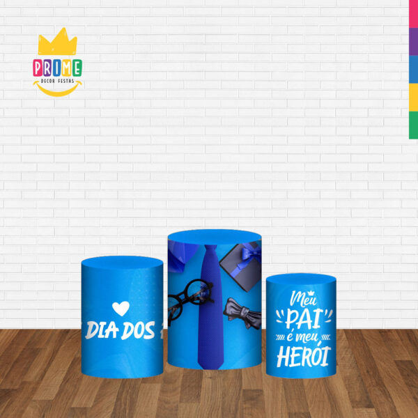 Trio Capa Cilindro Dia dos Pais 3D Em Tecido Com Elástico - Image 2