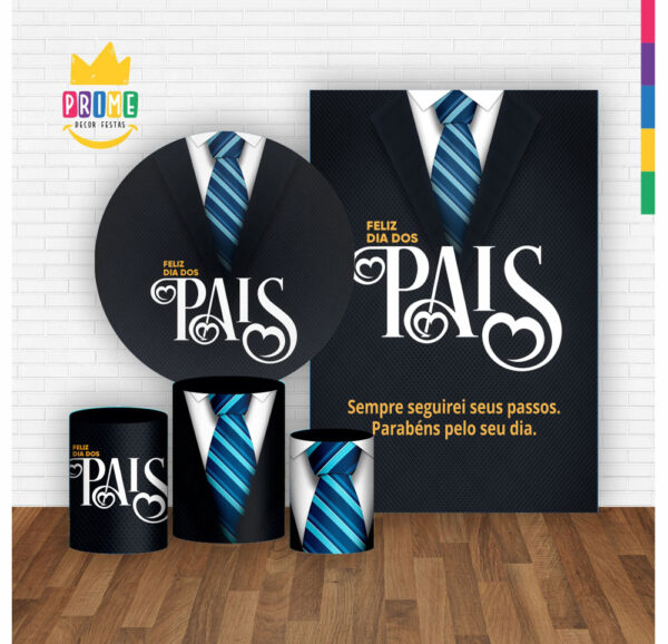 Kit Casado Dia dos Pais Painel Redondo Trio Capas Cilindro Retangular Vertical Em Tecido - Image 2