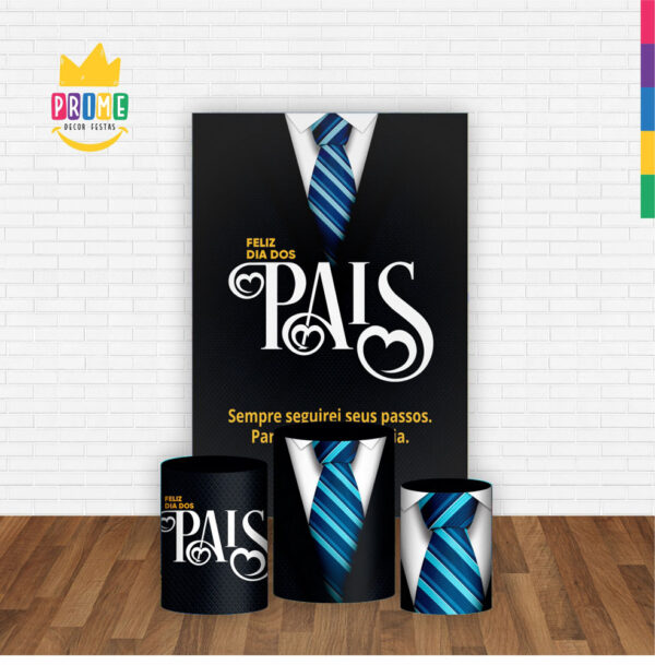 Kit Casado Dia dos Pais Trio Capa Cilindro Retangular Tecido - Image 2