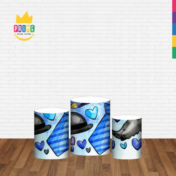Trio Capa Cilindro Dia dos Pais 3D Em Tecido Com Elástico - Image 2