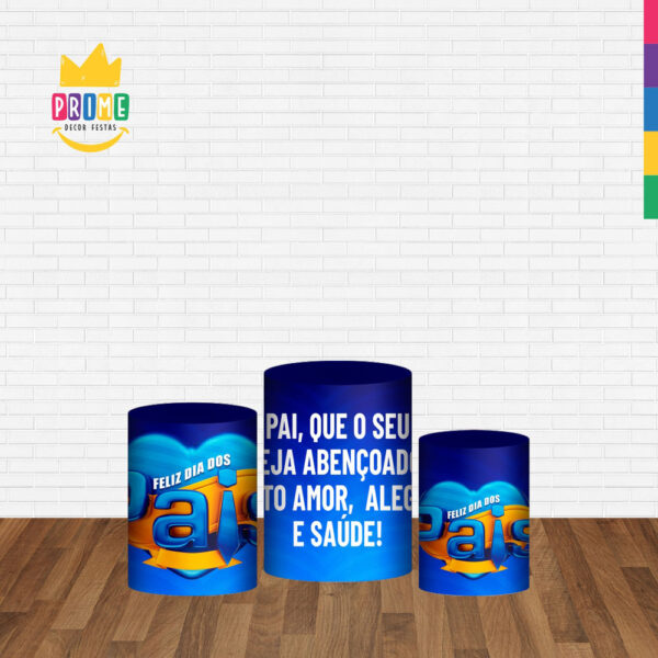 Trio Capa Cilindro Dia dos Pais 3D Em Tecido Com Elástico - Image 2