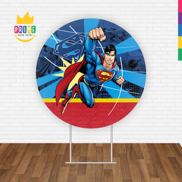 Painel Redondo 3D Super Homem Tecido Sublimado - Image 2