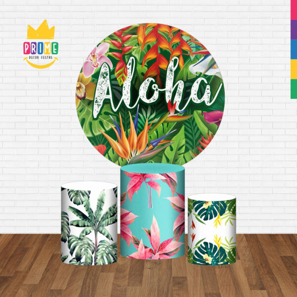 Trio Capa Cilindro + Painel Redondo 3D Aloha 1,50m Veste Fácil - Image 2
