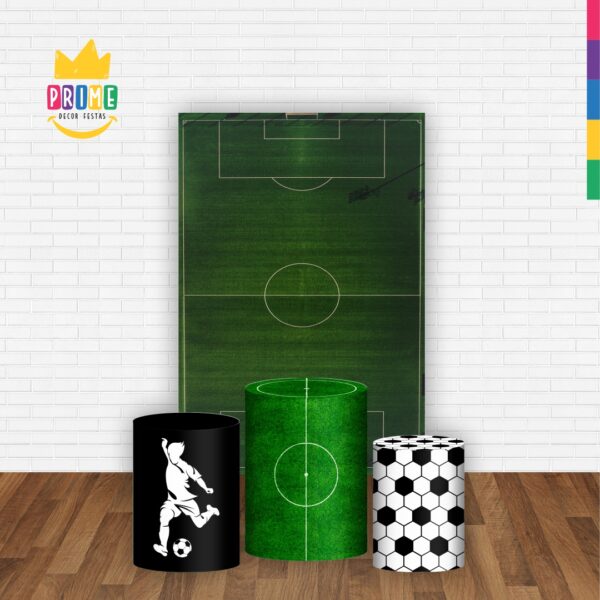 Kit Casado Futebol Trio Capa Cilindro Retangular Tecido - Image 2