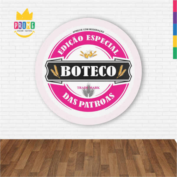 Painel Redondo 3D Boteco Feminino Abre Fácil Tecido - Image 2