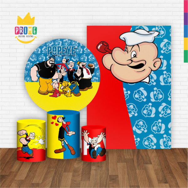 Kit Casado Popeye Painel Redondo Trio Capas Cilindro Retangular Vertical Em Tecido - Image 2