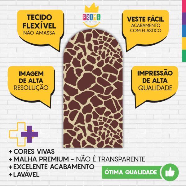 Painel De Festa Romano Decorativo Animal Print Girafa - Image 3
