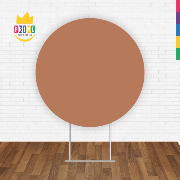 Painel Redondo 3D Caramelo Cor Lisa Tecido Sublimado 1,50m x 1,50m - Image 2