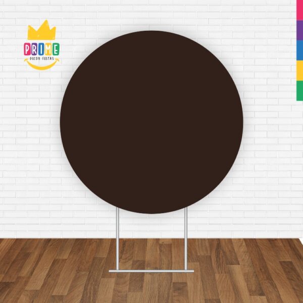 Painel Redondo 3D Marron Cor Lisa Tecido Sublimado 1,50m x 1,50m - Image 2