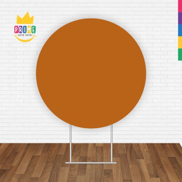 Painel Redondo 3D Mostarda Cor Lisa Tecido Sublimado 1,50m x 1,50m - Image 2