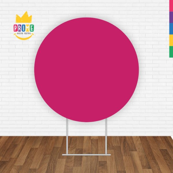 Painel Redondo 3D Rosa Pink Cor Lisa Tecido Sublimado 1,50m x 1,50m - Image 2