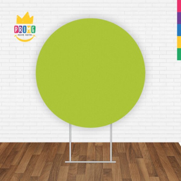 Painel Redondo 3D Verde Abacate Cor Lisa Tecido Sublimado 1,50m x 1,50m - Image 2