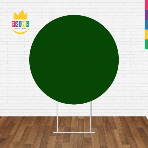 Painel Redondo 3D Verde Bandeira Cor Lisa Tecido Sublimado 1,50m x 1,50m - Image 2