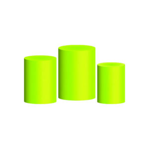 Trio Capa Cilindro Verde Neon Fluorescente  3D Em Tecido Com Elástico