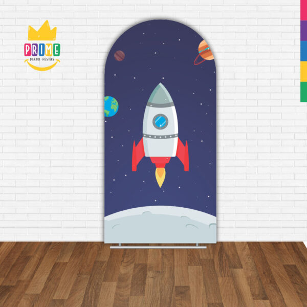 Painel De Festa Romano Decorativo Foguete Astronauta - Image 2