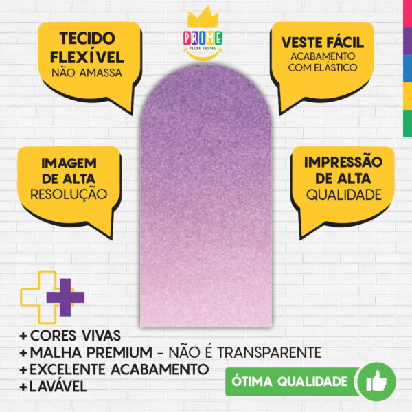 Painel De Festa Romano Decorativo Glitter Lilas Degradê - Image 3