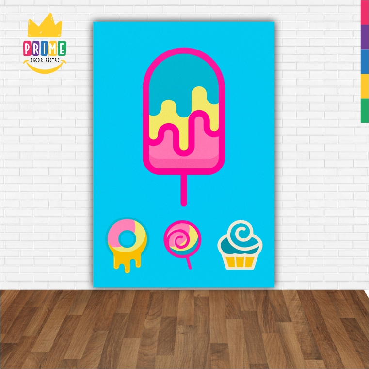 Painel de Festa Retangular 3D Doces Casadinho 1,50m x 2,20 - Imagem 2