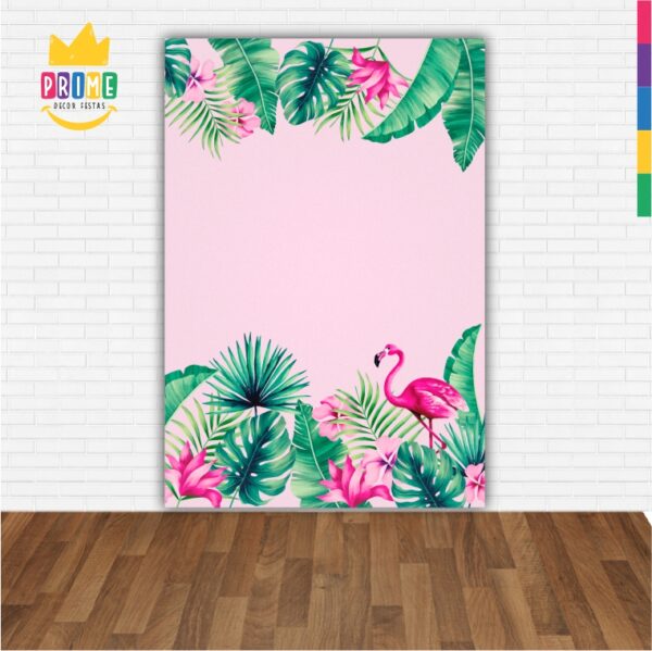 Painel de Festa Retangular 3D Flamingo Casadinho 1,50m x 2,20 - Image 2