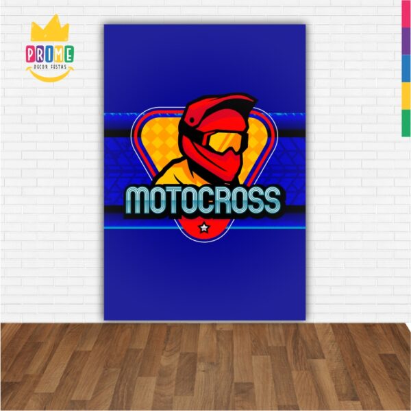 Painel de Festa Retangular 3D Motocross Casadinho 1,50m x 2,20 - Image 2