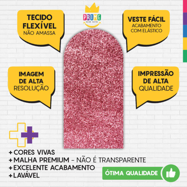 Painel De Festa Romano Decorativo Glitter Rosa - Image 3