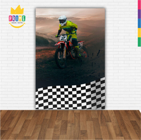 Painel de Festa Retangular 3D Motocross Casadinho 1,50m x 2,20 - Image 2