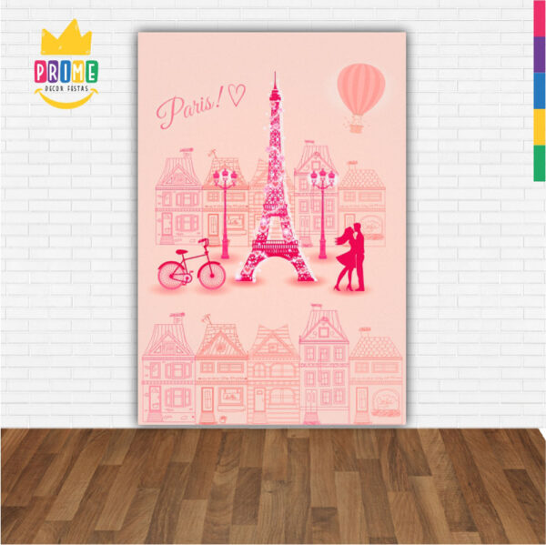 Painel de Festa Retangular 3D Paris Casadinho 1,50m x 2,20 - Image 2