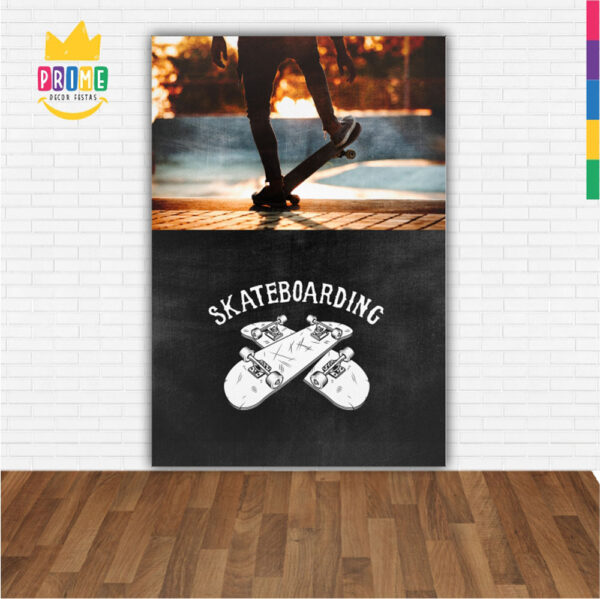 Painel de Festa Retangular 3D Skate Casadinho 1,50m x 2,20 - Image 2
