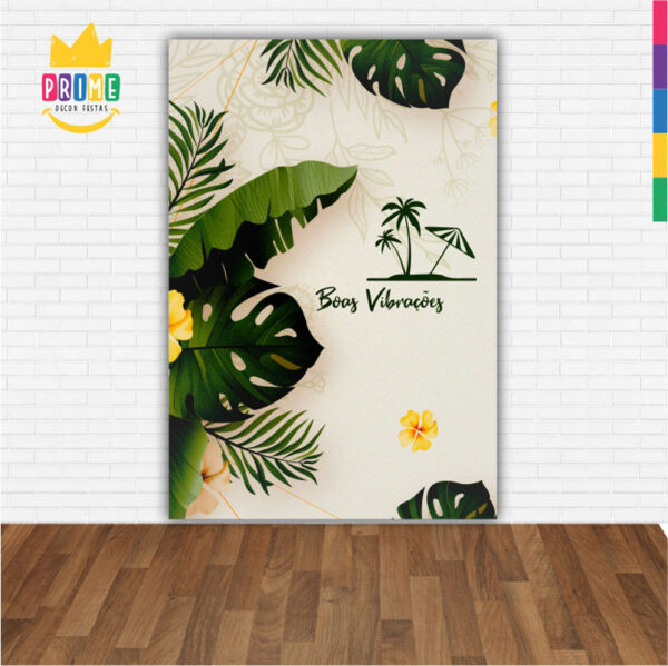 Painel de Festa Retangular 3D Tropical Casadinho 1,50m x 2,20 - Image 2