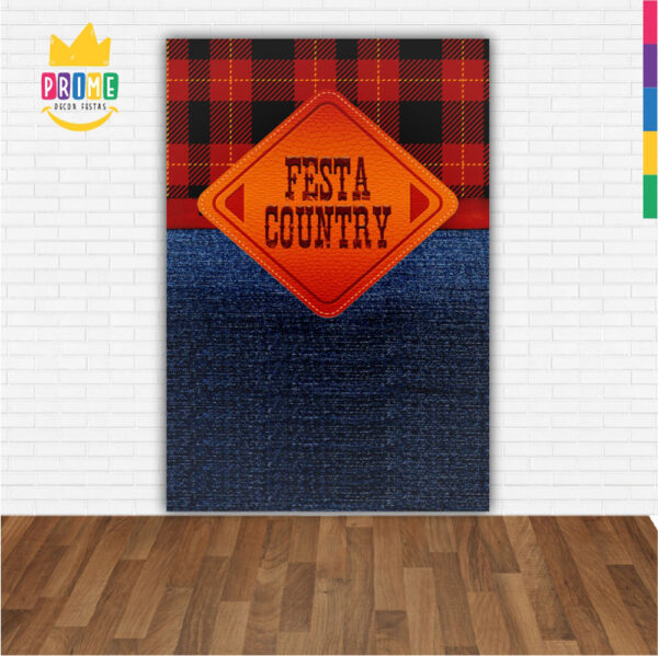 Painel de Festa Retangular 3D Festa Country Casadinho 1,50m x 2,20 - Image 2