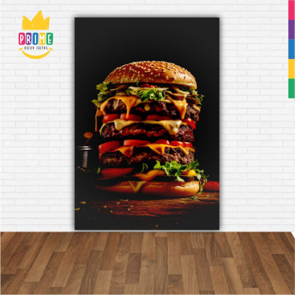 Painel de Festa Retangular 3D Hamburguer Casadinho 1,50m x 2,20 - Image 2